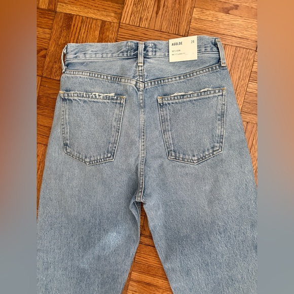 NWT AGOLDE 90s jeans loose fit threadbare size 24 new with tags - Picture 11 of 14